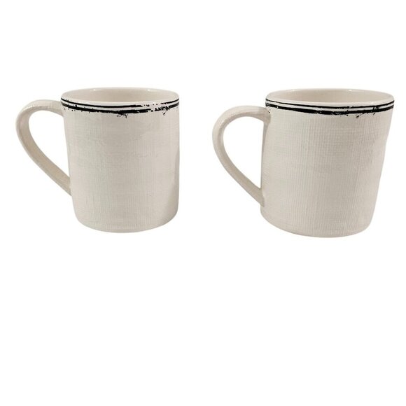Pier 1 Imports CUDDLE UP & NEST 20 Oz Ironstone Coffee Tea Mugs – Set of 2 - Picture 2 of 14